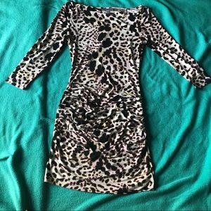 Cheetah print Jennifer Lopez body con dress